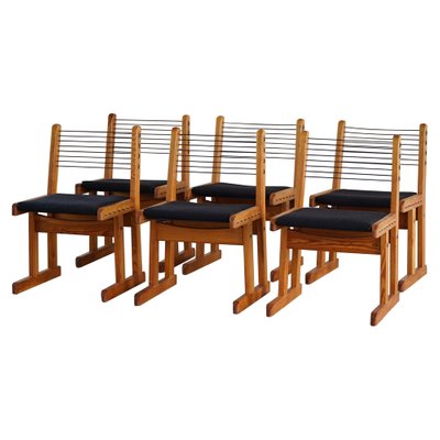 Hunting Chairs in Pine attributed to Torbjørn Afdal for Bruksbo, 1960s, Set of 6-MXF-1410661