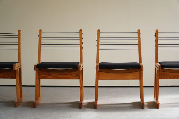 Hunting Chairs in Pine attributed to Torbjørn Afdal for Bruksbo, 1960s, Set of 6-MXF-1410661