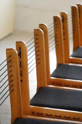 Hunting Chairs in Pine attributed to Torbjørn Afdal for Bruksbo, 1960s, Set of 6-MXF-1410661