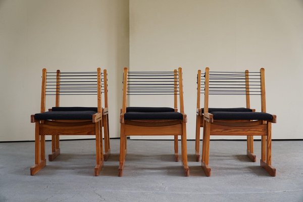 Hunting Chairs in Pine attributed to Torbjørn Afdal for Bruksbo, 1960s, Set of 6-MXF-1410661