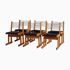 Hunting Chairs in Pine attributed to Torbjørn Afdal for Bruksbo, 1960s, Set of 6-MXF-1410661