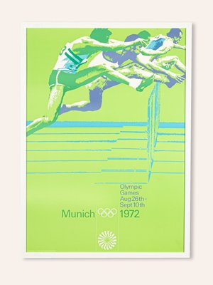 Hurdle Race Poster by Otl Aicher, 1970s-GPP-874392