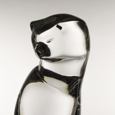 Hyaline Glass Cat Sculpture by Olle Alberius for Orrefors, 1970s-SQP-1719184