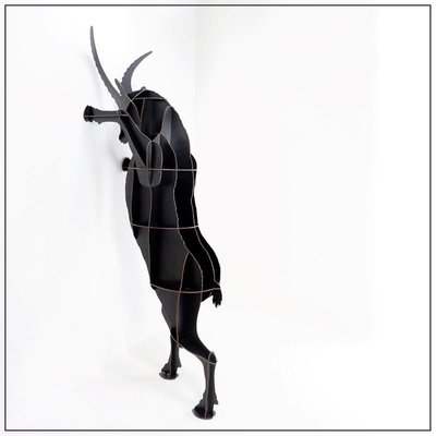 Ibex Brushed Black Fausto Wall Storage attributed to Ibride Benoit Convers, France-JG-1785171