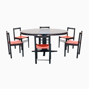 Ibisco Dining Table and Chairs, 1980s, Set of 7-KNM-1794118