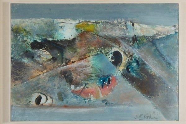 Ibrahim Kodra, Composition, 1964, Mixed Media on Canvas Paper-DZU-1991868