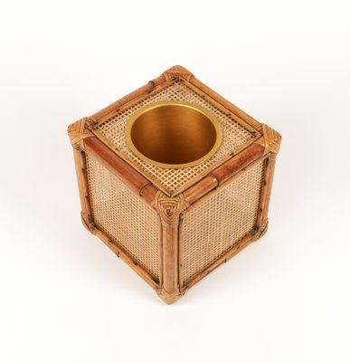 Ice Bucket in Bamboo, Rattan and Acrylic Glass in the style of Christian Dior, Italy, 1970s-LYQ-1787317