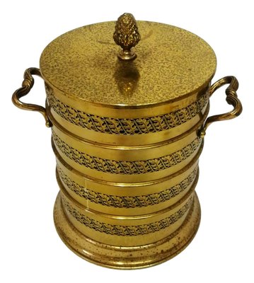 Ice Bucket in Perforated Brass, 1970s-FIP-995120