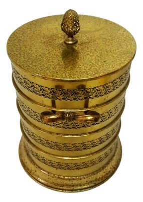 Ice Bucket in Perforated Brass, 1970s-FIP-995120