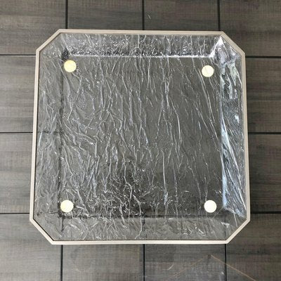 Ice Effect Acrylic Glass & Metal Tray Centerpiece, Italy, 1970s-LYQ-1171787