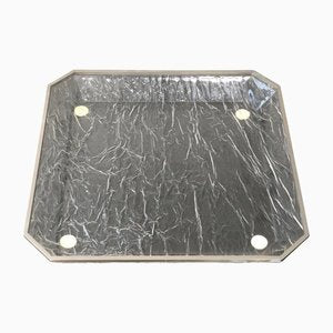 Ice Effect Acrylic Glass & Metal Tray Centerpiece, Italy, 1970s-LYQ-1171787