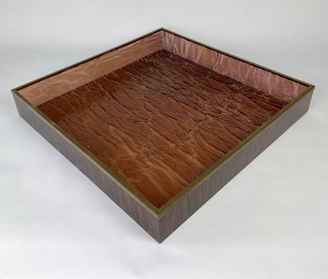 Ice Effect Tray Centrepiece in Acrylic Glass and Brass, Italy, 1970s-LYQ-1171520