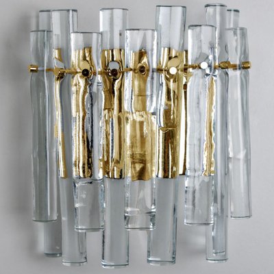 Ice Glass and Brass Wall Sconce attributed to Kinkeldey, 1970s-VDW-1436934