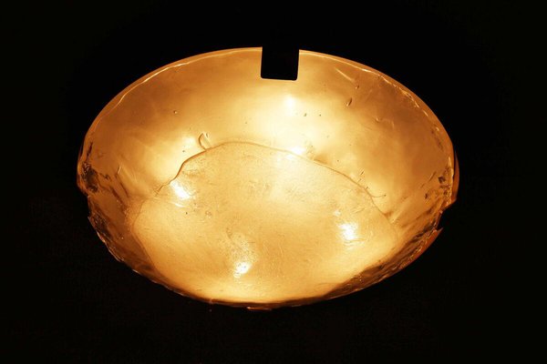 Ice Glass & Brass Ceiling Lamp from Kalmar, 1960s-FJP-1795268