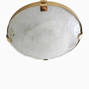 Ice Glass & Brass Ceiling Lamp from Kalmar, 1960s-FJP-1795268