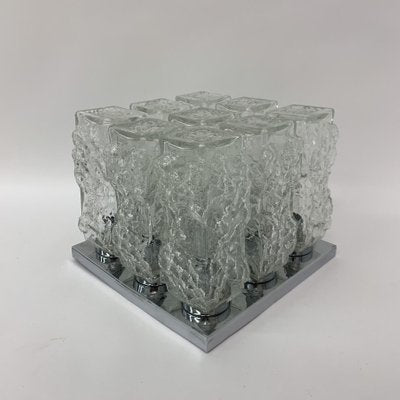 Ice Glass Ceiling Lamp from Hillebrand, 1970s-BGP-1325242