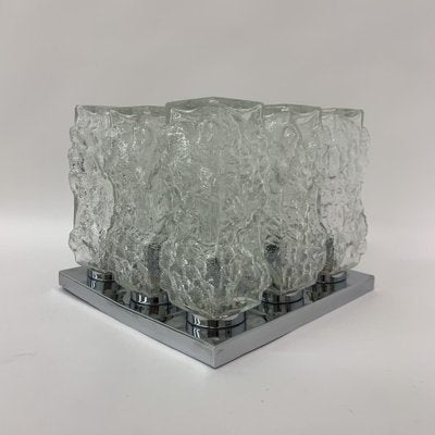 Ice Glass Ceiling Lamp from Hillebrand, 1970s-BGP-1325242