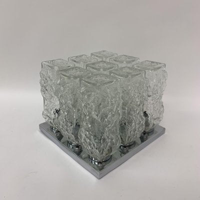 Ice Glass Ceiling Lamp from Hillebrand, 1970s-BGP-1325242