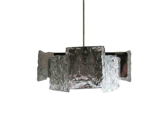 Ice Glass Ceiling Lamp from Kalmar, 1960s-RCH-1342309