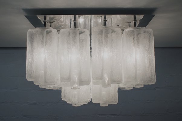 Ice Glass Ceiling Lamp from Kalmar Franken Kg, 1960s-KQB-1415161