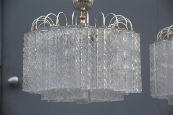 Ice Glass Ceiling Lamps from Venini, 1960s, Set of 2-EH-554889