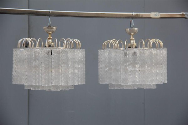 Ice Glass Ceiling Lamps from Venini, 1960s, Set of 2-EH-554889