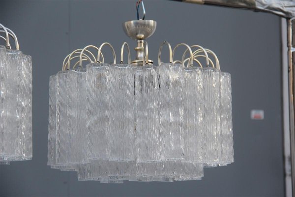 Ice Glass Ceiling Lamps from Venini, 1960s, Set of 2-EH-554889