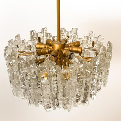 Ice Glass Light Fixtures, 2 Wall Scones and 2 Chandeliers from Kalmar, Set of 4-VDW-910075