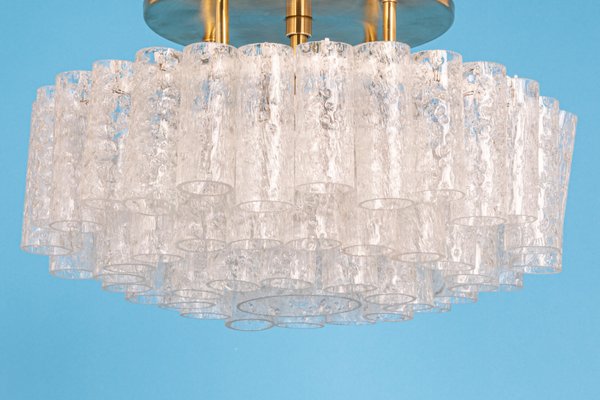 Ice Glass Tubes Chandelier from Doria, Germany, 1960s-UGR-1096526