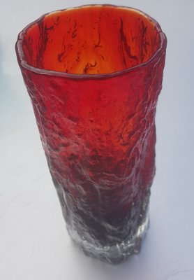 Ice Glass Vase with Red and Black Bark Look-QDP-1028571