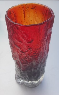 Ice Glass Vase with Red and Black Bark Look-QDP-1028571