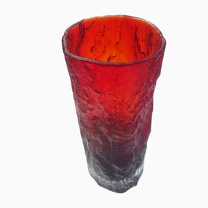 Ice Glass Vase with Red and Black Bark Look-QDP-1028571