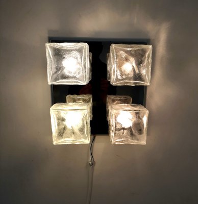 Ice Glass Wall or Ceiling Lamp from Kalmar, 1960s-HPX-696212