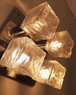 Ice Glass Wall or Ceiling Lamp from Kalmar, 1960s-HPX-696212