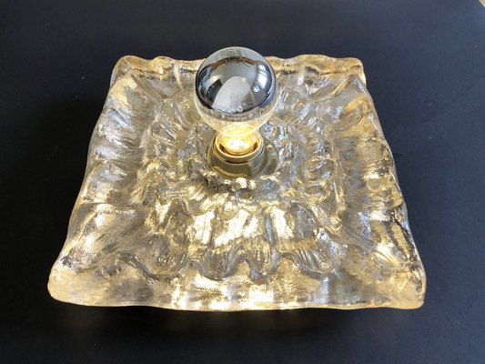 Ice Glass Wall or Ceiling Lamps attributed to Peill & Putzler, Germany, 1960s, Set of 2-PBW-1749916