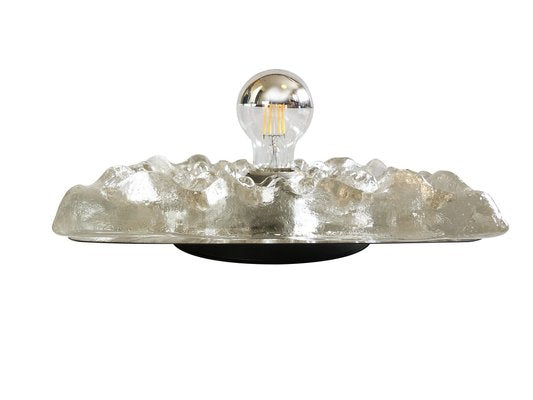 Ice Glass Wall or Ceiling Lamps attributed to Peill & Putzler, Germany, 1960s, Set of 2-PBW-1749916