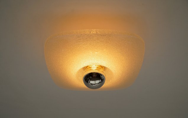 Ice Glass Wall or Ceiling Light from Peill & Putzler, Germany, 1960s-KQB-1782533