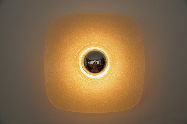 Ice Glass Wall or Ceiling Light from Peill & Putzler, Germany, 1960s-KQB-1782533