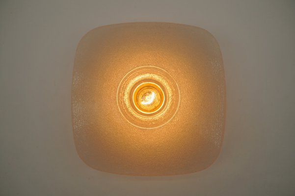 Ice Glass Wall or Ceiling Light from Peill & Putzler, Germany, 1960s-KQB-1782533