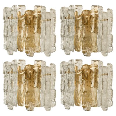 Ice Glass Wall Sconce attributed to J.T, Kalmar, Austria, 1970s-VDW-1423172