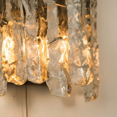 Ice Glass Wall Sconce attributed to J.T, Kalmar, Austria, 1970s-VDW-1423172