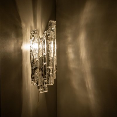 Ice Glass Wall Sconce, Austria, 1970s-VDW-824830