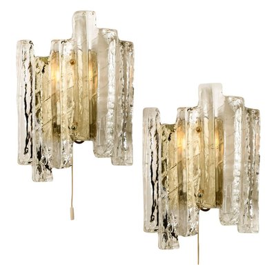 Ice Glass Wall Sconce, Austria, 1970s-VDW-824830