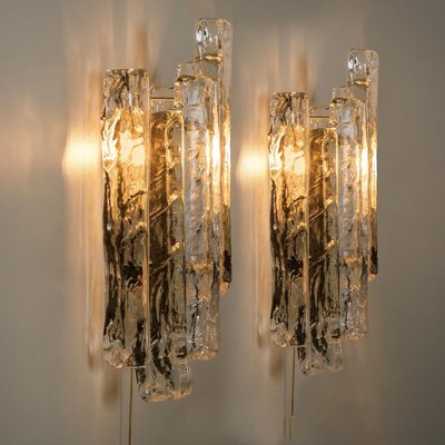 Ice Glass Wall Sconce, Austria, 1970s-VDW-824830