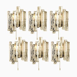 Ice Glass Wall Sconce, Austria, 1970s-VDW-824830