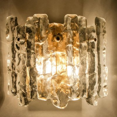 Ice Glass Wall Sconce by J.T. Kalmar for Kalmar, 1970s-VDW-1353406