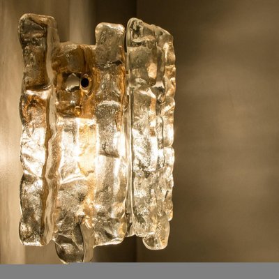 Ice Glass Wall Sconce by J.T. Kalmar for Kalmar, 1970s-VDW-1353406