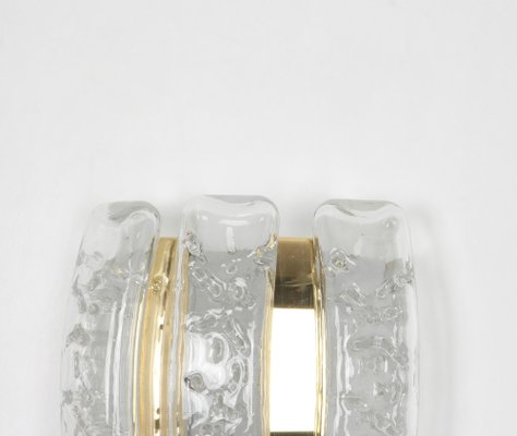 Ice Glass Wall Sconces by Doria, Germany, 1960s, Set of 2-UGR-1085186