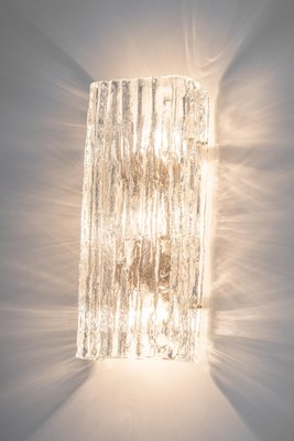 Ice Glass Wall Sconces from Kalmar, Austria, 1960s, Set of 2-UGR-1444420