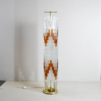 Ice & Orange Murano Glass Floor Lamp by Albano Poli for the Poliarte-JQO-1155122